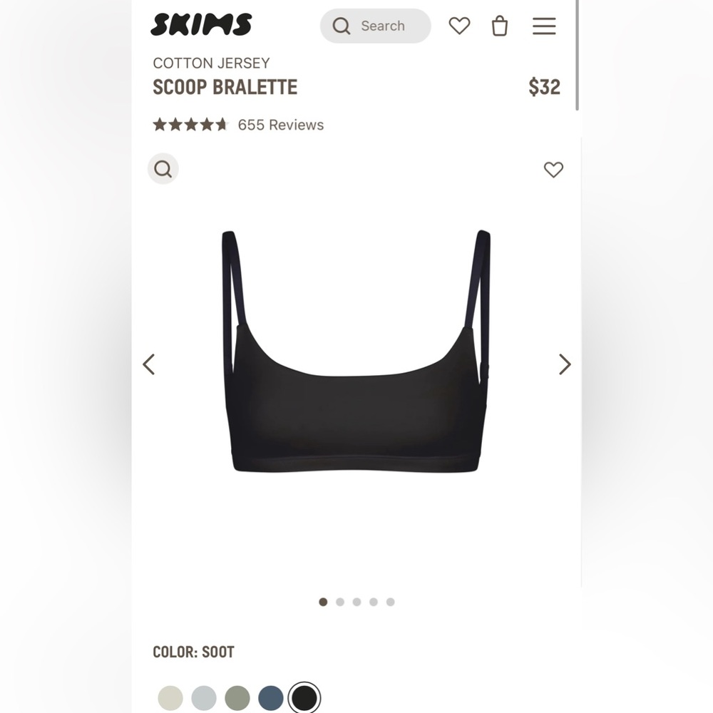 SKIMS COTTON JERSEY SCOOP BRALETTE - NWT MEDIUM